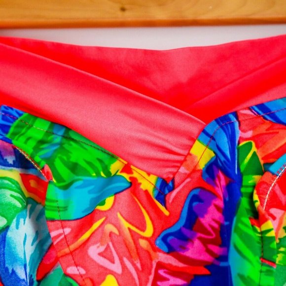Ocean Pacific High Cut Neon Floral Swim Bottoms - Picture 4 of 8